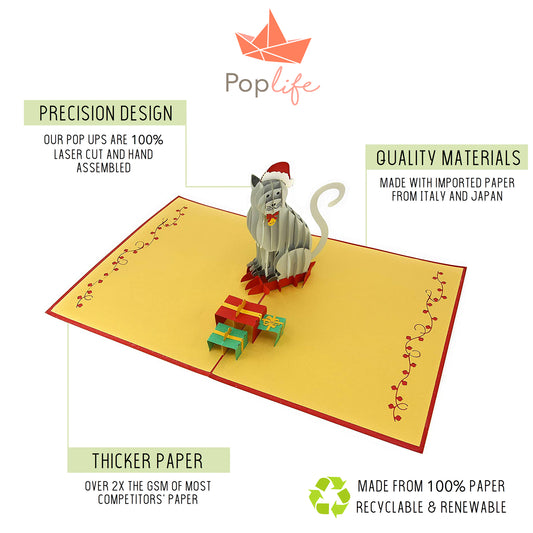Holiday Cat Pop Up Card
