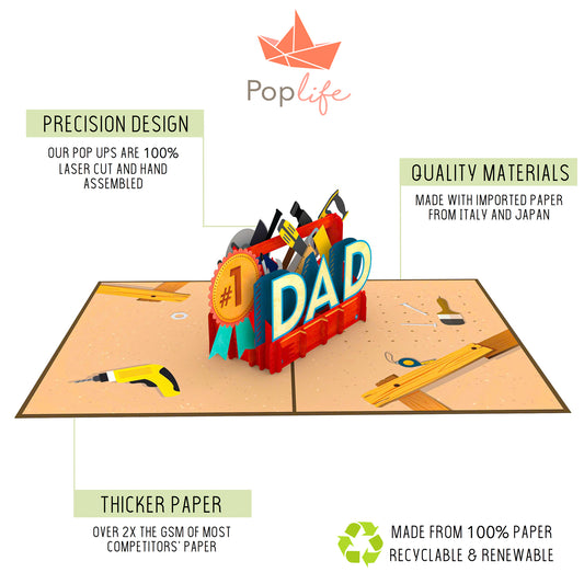 #1 Dad Toolbox Pop Up Card