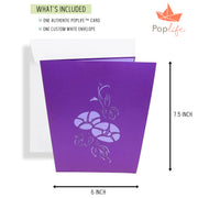 Purple Morning Glory Pop Up Card