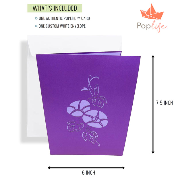 Purple Morning Glory Pop Up Card