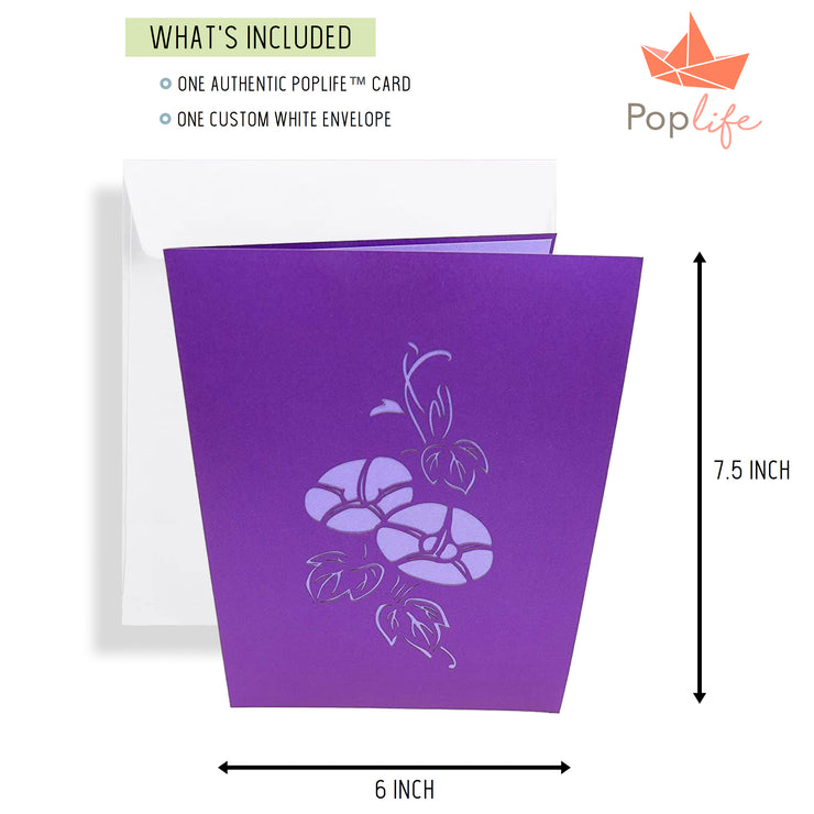 Purple Morning Glory Pop Up Card
