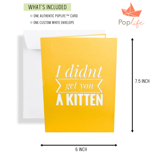 Funny Kitten Pop Up Card - GivePop, $1 donated to the Humane Society