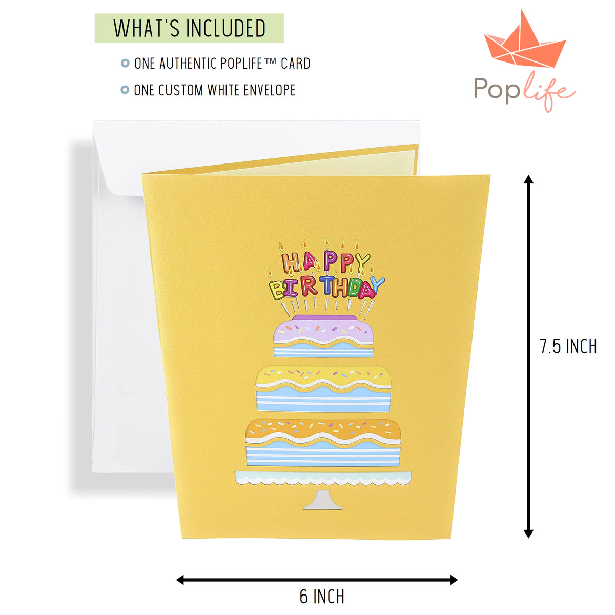 Happy Birthday Colorful Cake Pop Up Card
