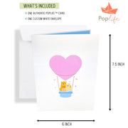Hot Air Balloon Heart Pop Up Card