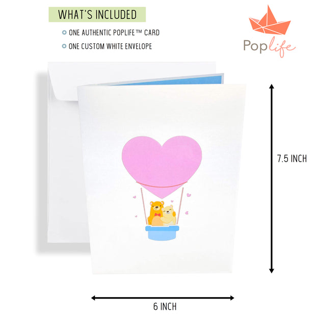 Hot Air Balloon Heart Pop Up Card