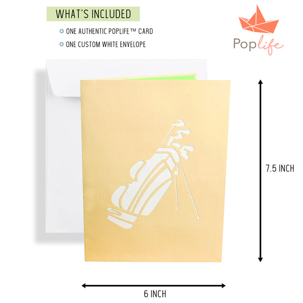 Golf Clubs Pop Up Card