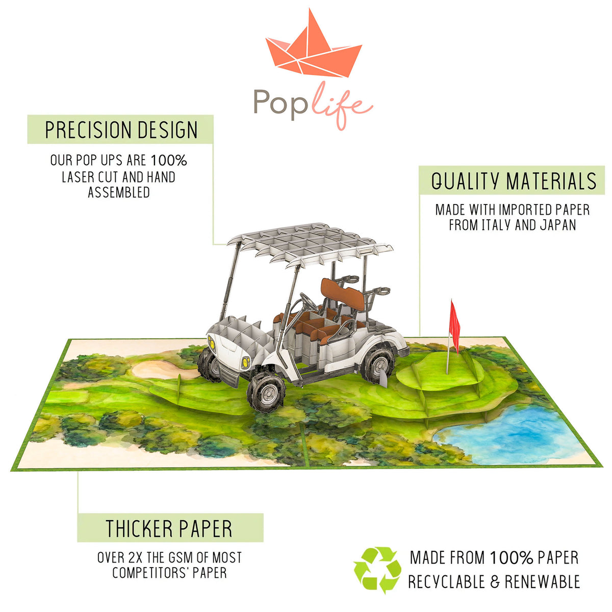 Golf Cart Pop Up Card