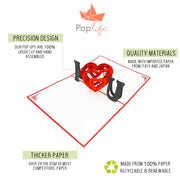 I Love You Heart Pop Up Card