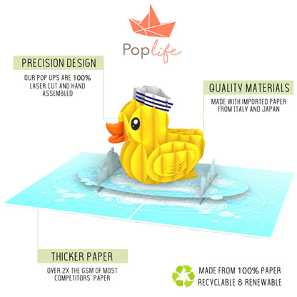 Yellow Rubber Ducky Pop Up Card