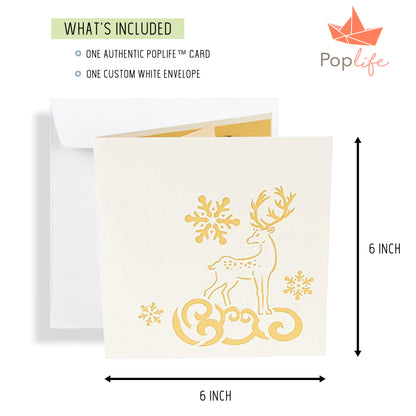 Reindeer in the Forest Pop Up Holiday Card