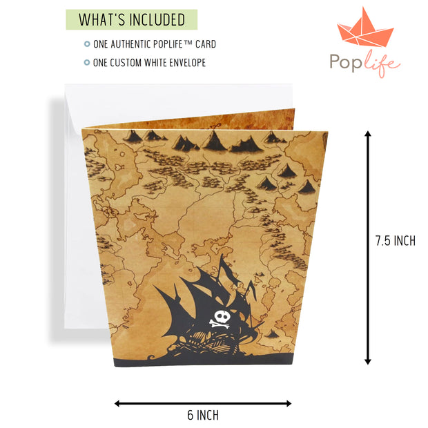 Pirate Ship & Treasure Map Pop Up Card