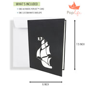 Black Pirate Ship Pop Up Card