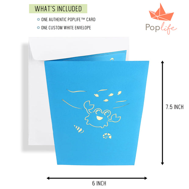 Happy Red Crab Pop Up Card