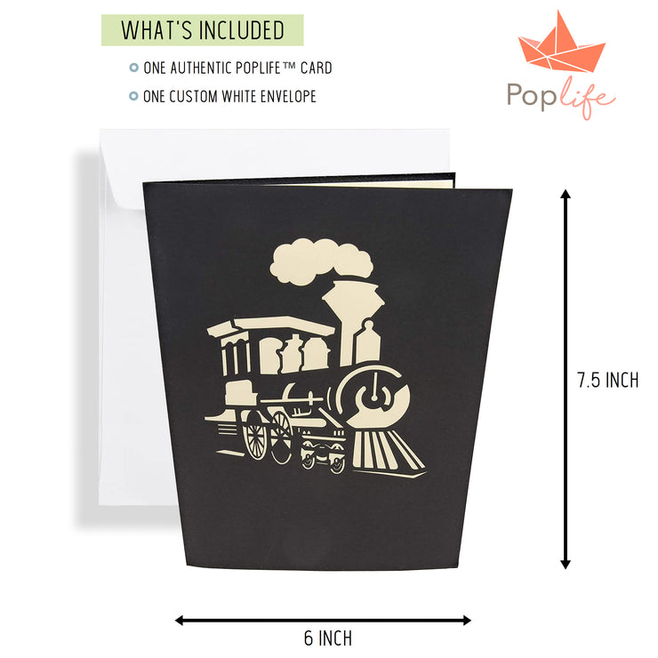 Steam Engine Train Pop Up Card