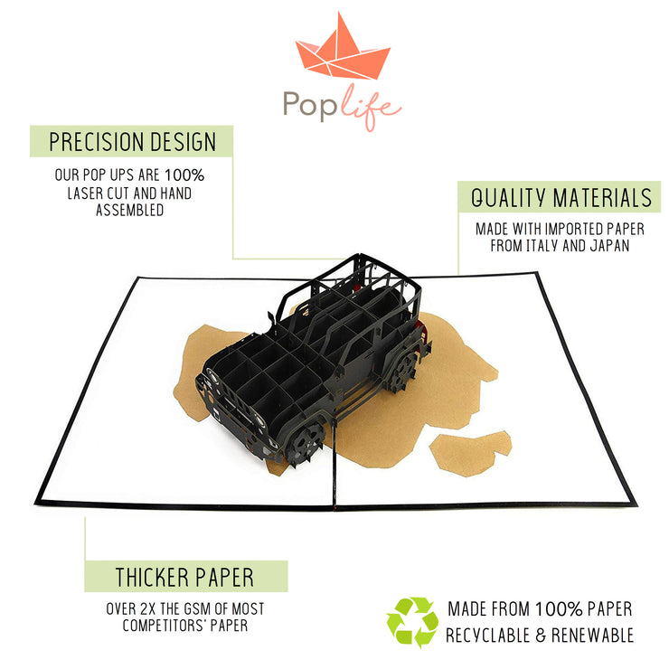 Jeep Truck Pop Up Card
