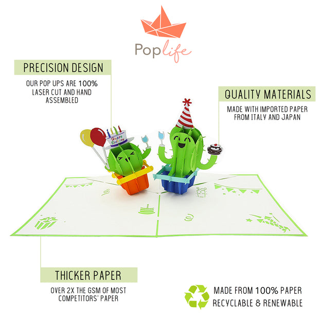 Cactus Birthday Party Pop Up Card