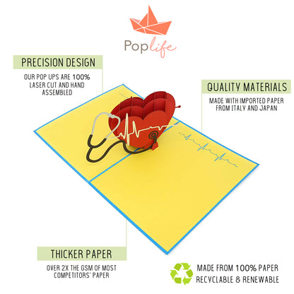 Healthcare Heart Pop Up Card