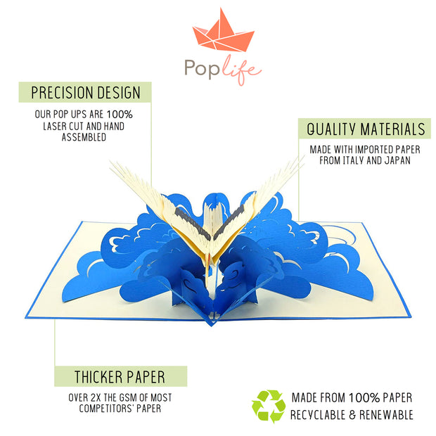 Crane Bird Pop Up Card