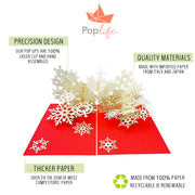 Winter Snowflake Flurry Pop Up Card