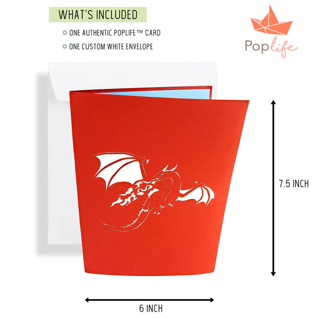 Red Flying Dragon Pop Up Card