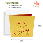 Maneki-Neko Lucky Cat Pop Up Card