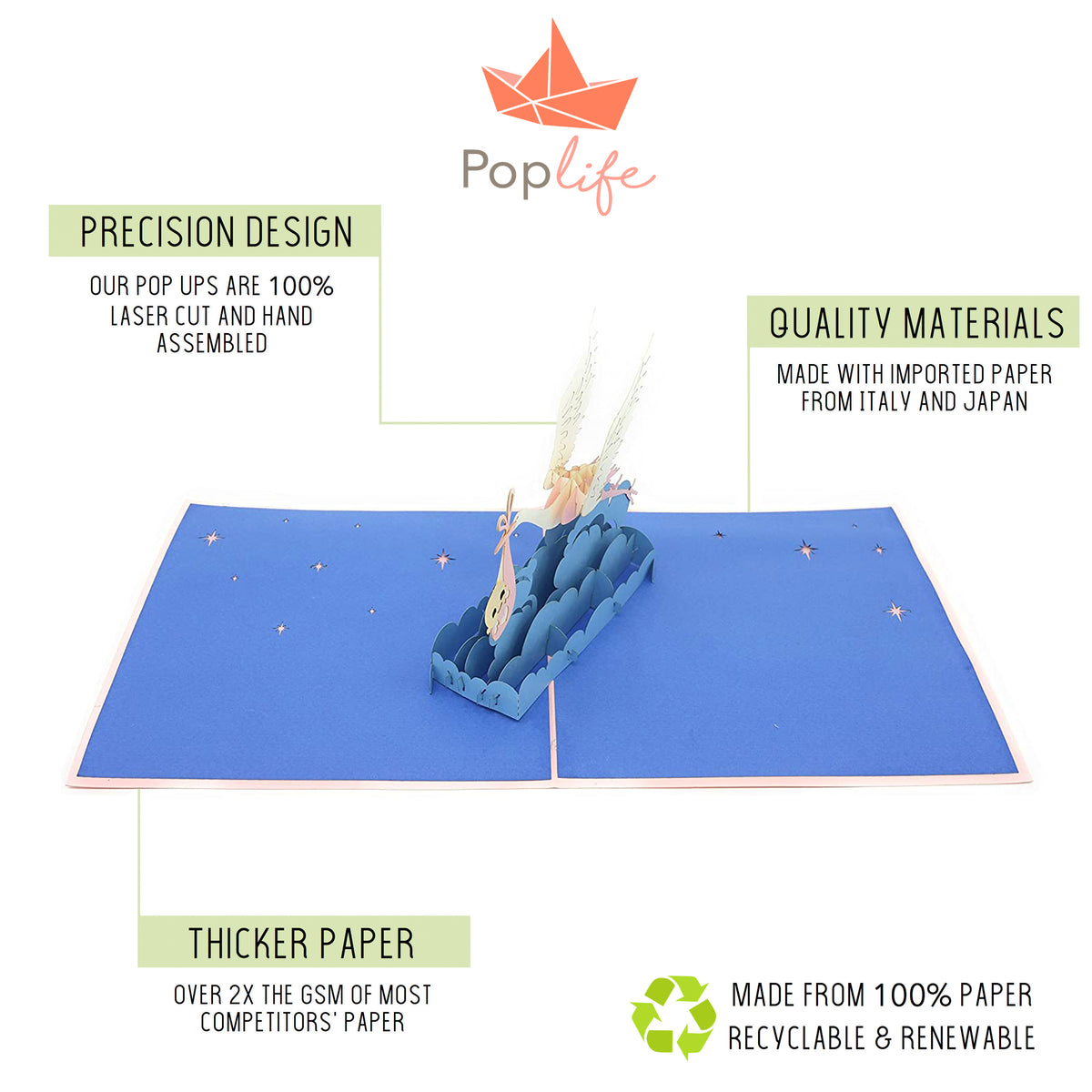 Stork and Baby Pop Up Card