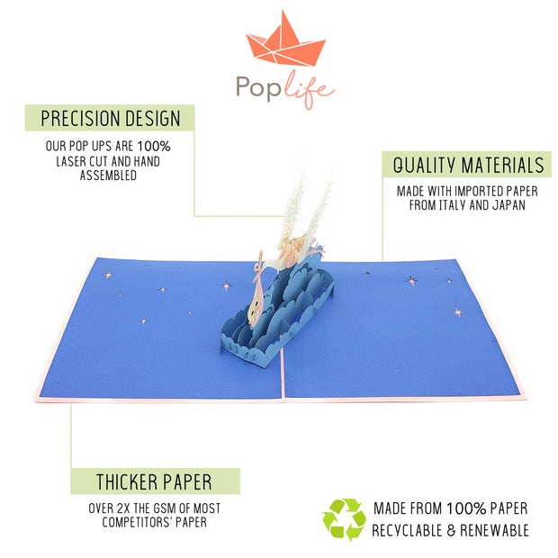 Stork and Baby Pop Up Card