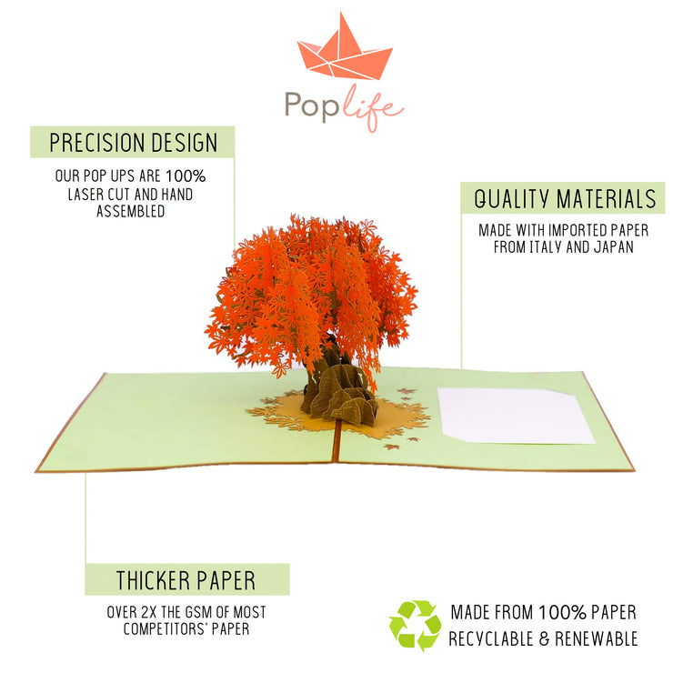 Orange Maple Tree Pop Up Card