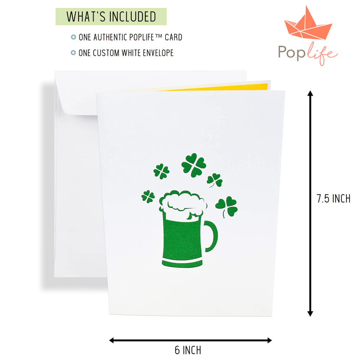 Green St. Patrick's Day Beer Pop Up Card