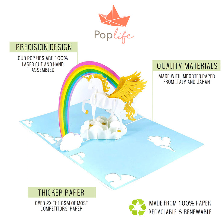 Unicorn Rainbow Pop Up Card