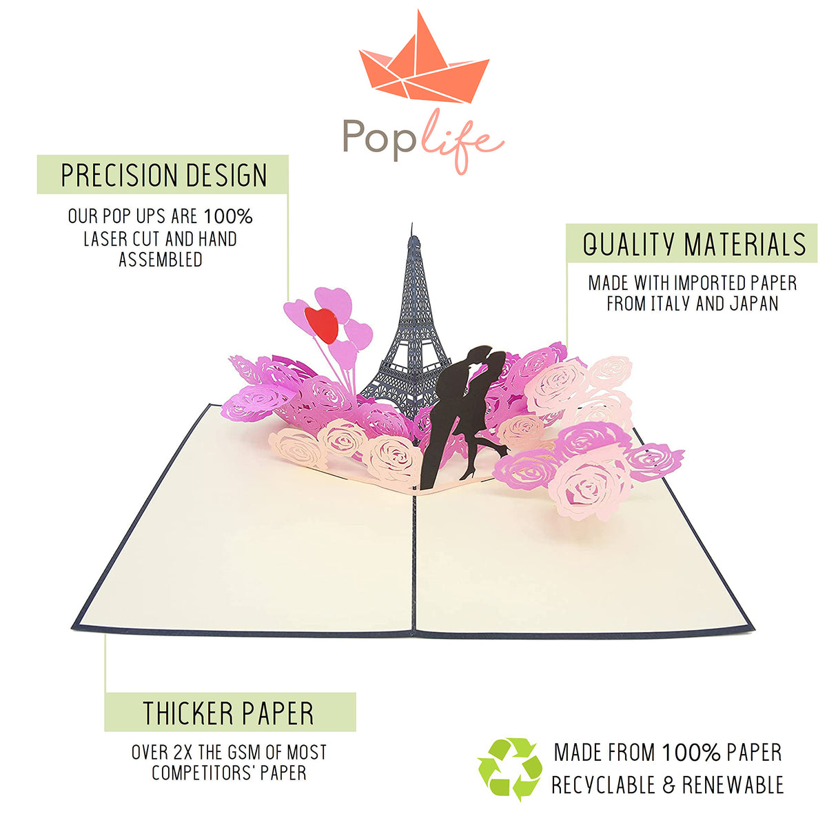 Romantic Eiffel Tower Pop Up Card