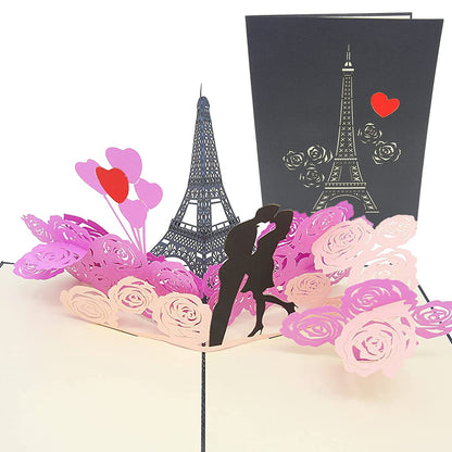Romantic Eiffel Tower Pop Up Card