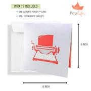 "I Love You So Much.” Typewriter Pop Up Card