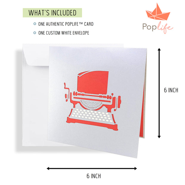 "I Love You So Much.” Typewriter Pop Up Card