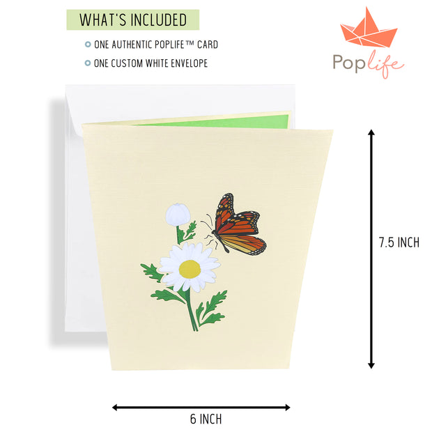 Monarch Butterfly & Daisy Pop Up Card