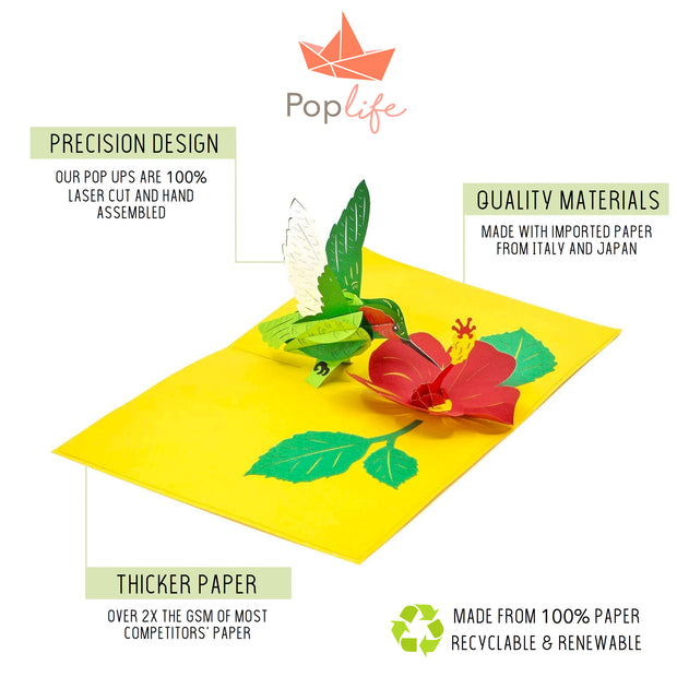 Hummingbird and Hibiscus Pop Up Card