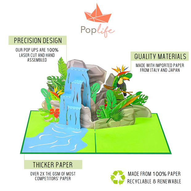 Tropical Waterfall Pop Up Card