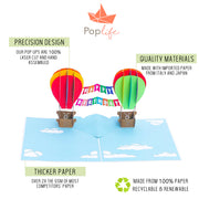HAPPY BIRTHDAY Hot Air Balloons Pop Up Card