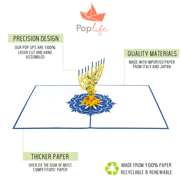 Hanukkah Menorah Pop Up Card