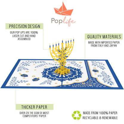 Hanukkah Menorah Pop Up Card