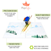 Mountain Skier Pop Up Card