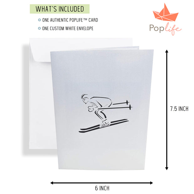 Mountain Skier Pop Up Card