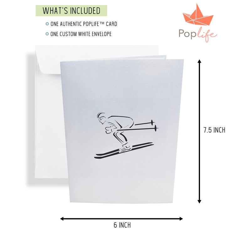 Mountain Skier Pop Up Card