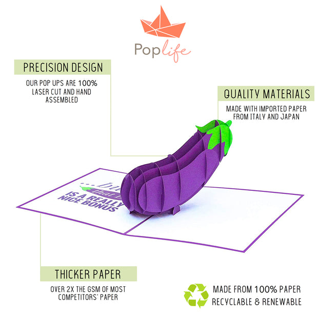 Naughty Eggplant Pop Up Card