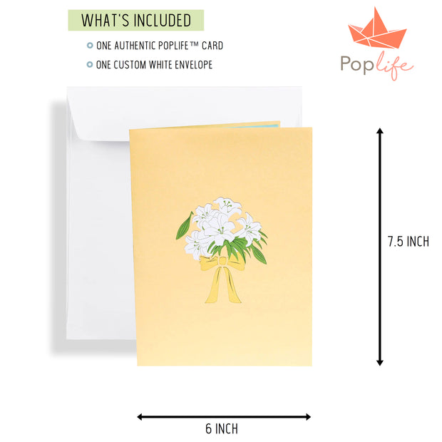 White Lily Bouquet Pop Up Card