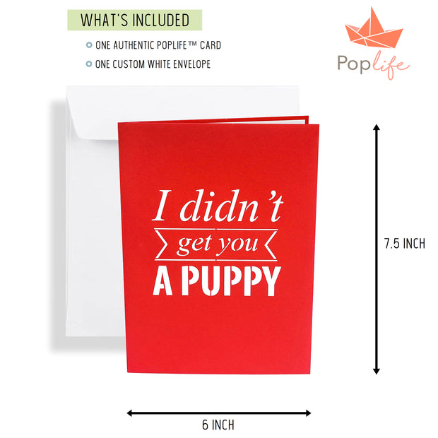 Funny Puppy Pop Up Card - GivePop, $1 donated to the Humane Society