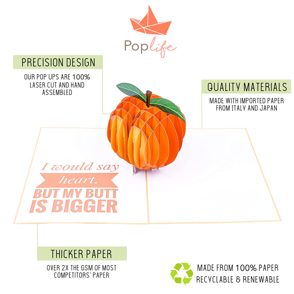 Cheeky Peach Pop Up Card