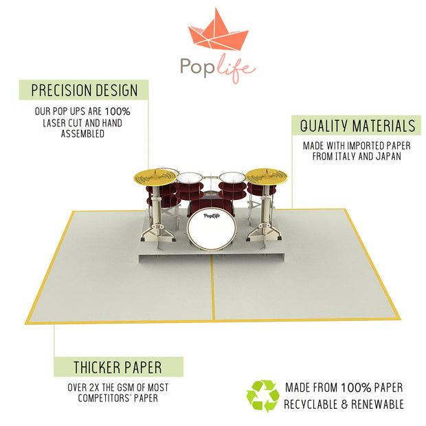 Drum Kit Pop Up Card