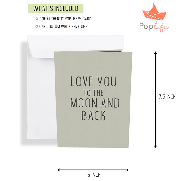 Love You to the MOON and Back Pop Up Card
