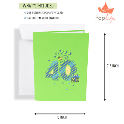 40th Birthday - Anniversary Pop Up Card